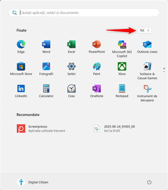 ApasÄ pentru a vedea Toate aplicaÈiile instalate