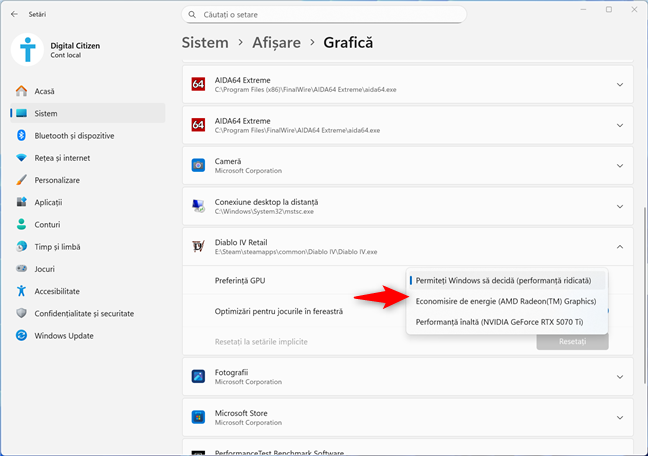 Ce setare vrei s&Auml; folose&Egrave;ti?