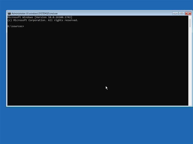 CMD deschis înainte de pornire
