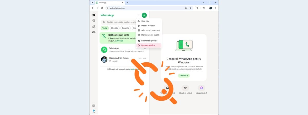 Cum îți deconectezi dispozitivele de pe WhatsApp