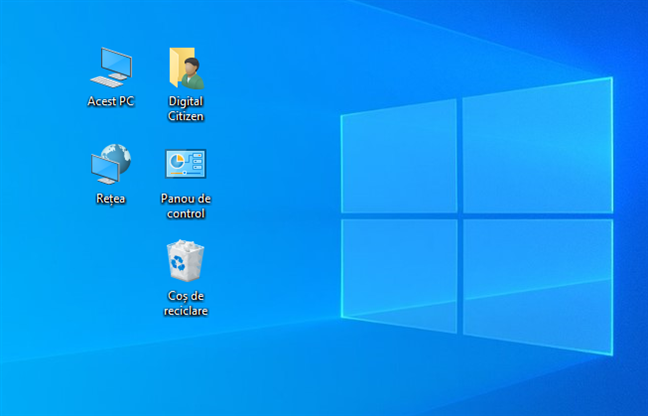 Pictogramele de pe desktop predefinite, pe care le poÈi utiliza în Windows 10