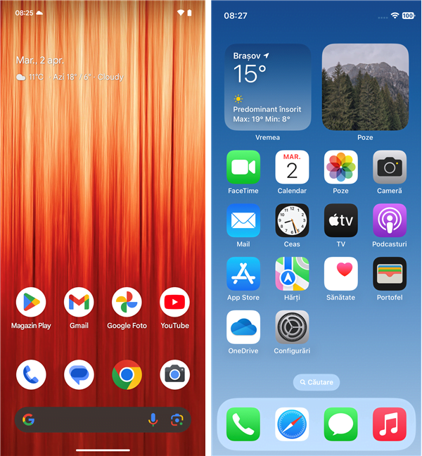PoÈ›i personaliza Ecranul de pornire de pe smartphone-urile cu Android mai mult decÃ¢t Ecranul principal de pe iPhone-uri