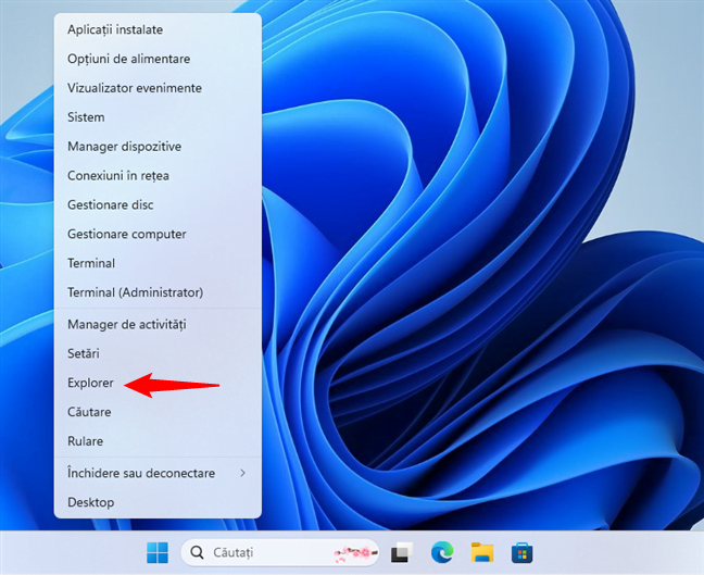 Deschide File Explorer folosind scurtÄƒtura sa din WinX Ã®n Windows 11