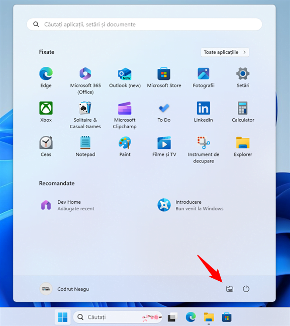 Cum deschizi File Explorer în Windows 11 folosind butonul sÄu din Meniul Start