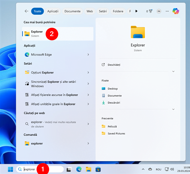Cum deschizi File Explorer Ã®n Windows 11 folosind cÄƒutarea