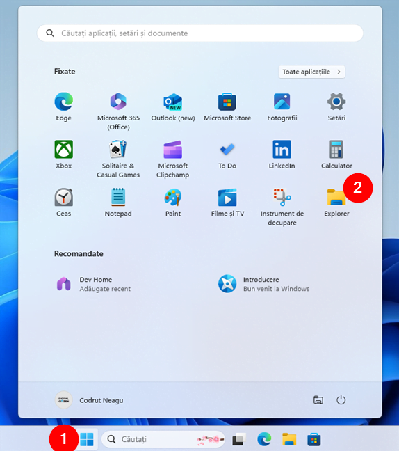 Cum deschizi File Explorer Ã®n Windows 11 din lista aplicaÈ›iilor Fixate Ã®n Meniul Start