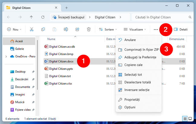 Cum creezi un fiÈ™ier ZIP Ã®n Windows 11 cu File Explorer