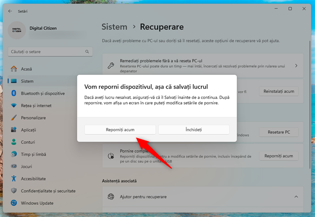 Windows 11 te anunÈÄ cÄ-Èi va reporni dispozitivul