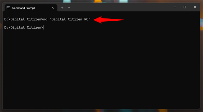Cum creezi un folder în CMD cu spaÈii în numele sÄu