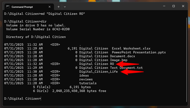 FoloseÈte DIR ca sÄ vezi conÈinutul unui folder în Linia de comandÄ