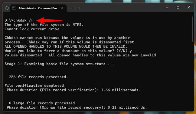 RuleazÄ chkdsk pentru a-Èi verifica unitÄÈile de stocare