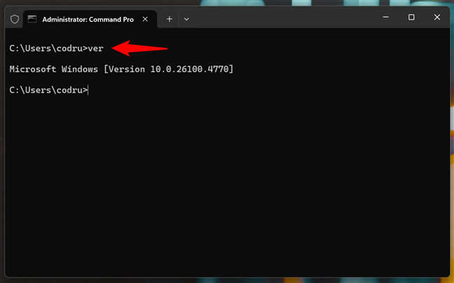 AflÄ ce versiune de Windows ai folosind comanda ver