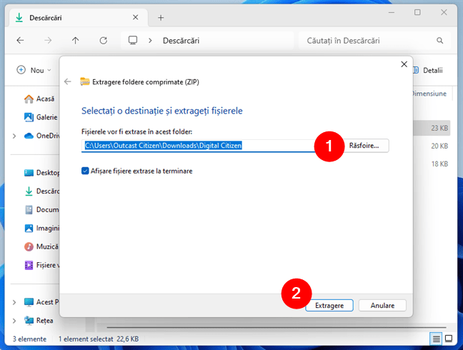 Extragere foldere comprimate (ZIP) Ã®n Windows 11