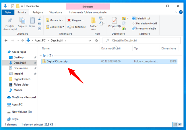 Un folder ZIP Ã®n Windows 10