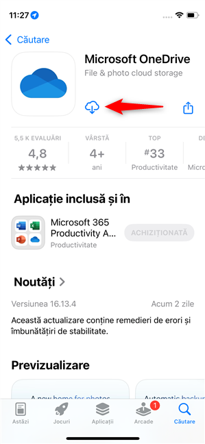 ReinstaleazÄ OneDrive pe iPhone-ul tÄu