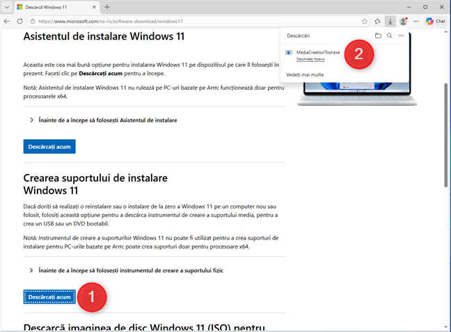 Descarc&Auml; Windows 11 Media Creation Tool