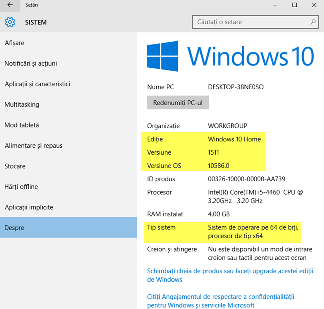 AceleaÈ™i date Ã®n Windows 10 din 2015