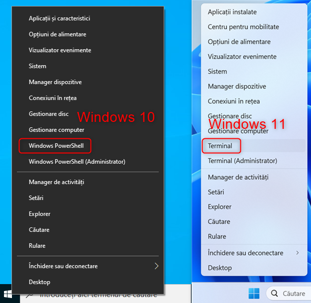 Porne&Egrave;te Windows PowerShell sau Terminal