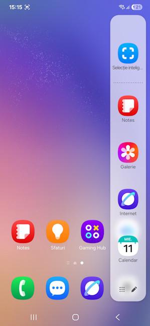 Bara lateral&Auml; de pe Samsung Galaxy