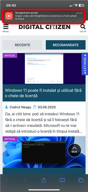 ÃÈi poÈi gÄsi înregistrarea video în aplicaÈia Poze