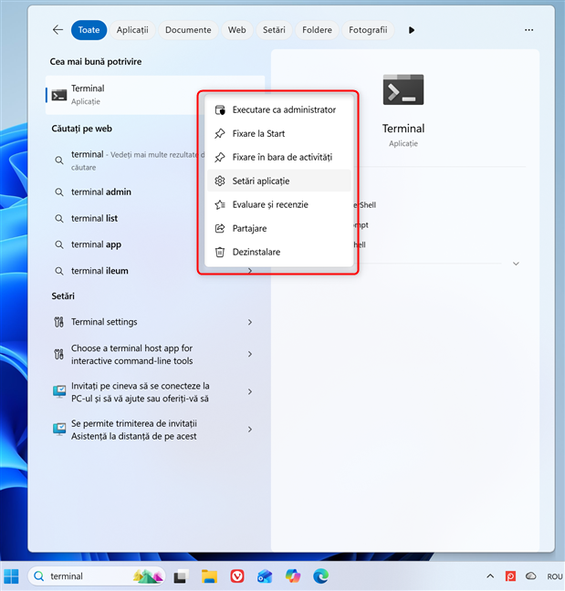 Po&Egrave;i face clic dreapta pe un rezultat de C&Auml;utare
