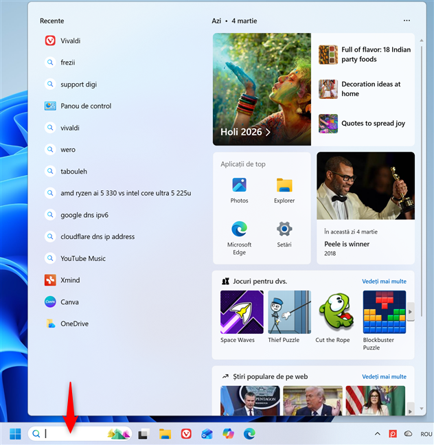 Fereastra de C&Auml;utare din Windows 11