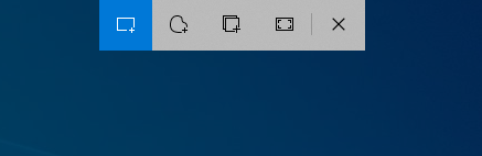 Butoanele care apar în Windows 10 când apeÈi Windows + Shift + S