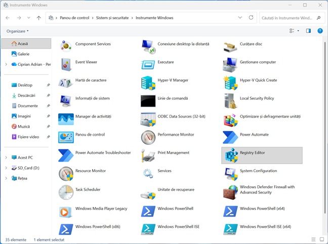 D&Auml; dublu-clic pe Registry Editor