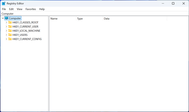 Fereastra Registry Editor