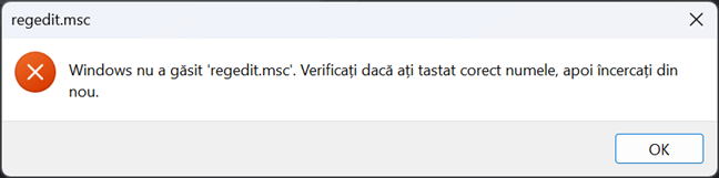 Nu po&Egrave;i folosi comanda regedit.msc