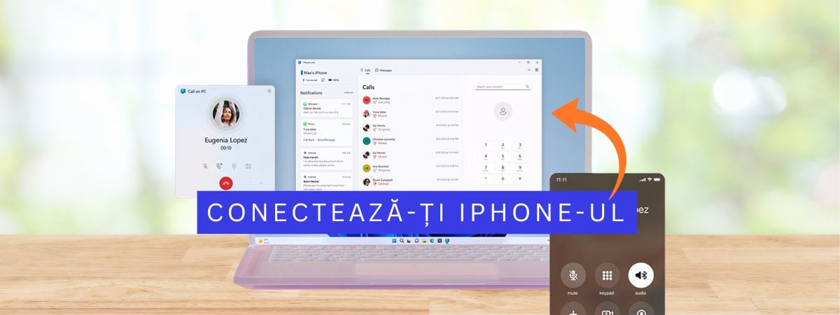 Conectează un iPhone la un PC cu Windows, prin Link către telefon