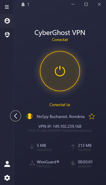 Conectat la un server VPN