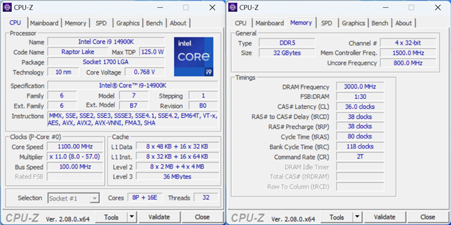 SpecificaÈ›iile procesorului Intel Core i9-14900K