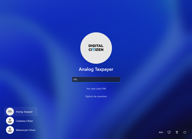 Ecranul de conectare din Windows 11