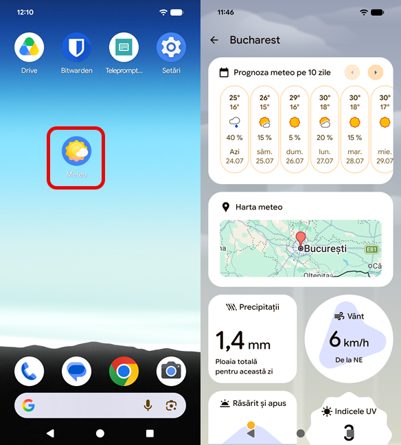 Aplica&Egrave;ia Meteo de la Google