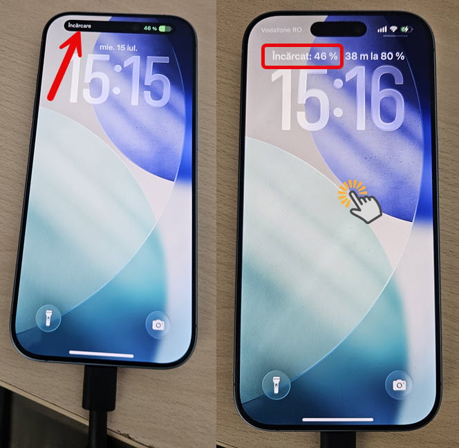 ÃncarcÄ iPhone-ul Èi vezi procentul bateriei