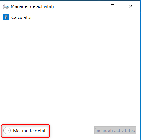 ÃŽn Managerul de activitÄƒÈ›i, apasÄƒ pe Mai multe detalii