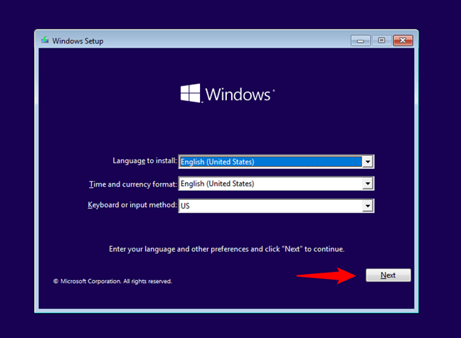 Instalarea Windows 10