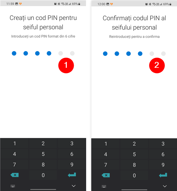 CreeazÄƒ un cod PIN pentru Seiful personal pe Android