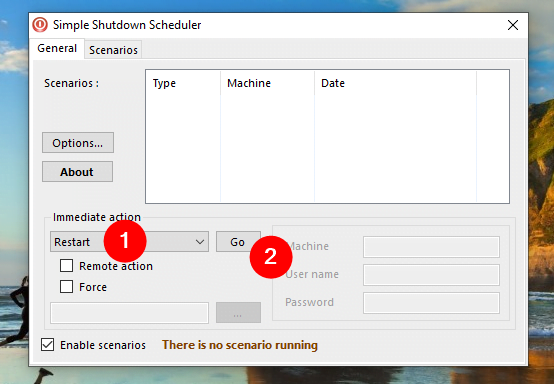 Immediate action Ã®n Simple Shutdown Scheduler