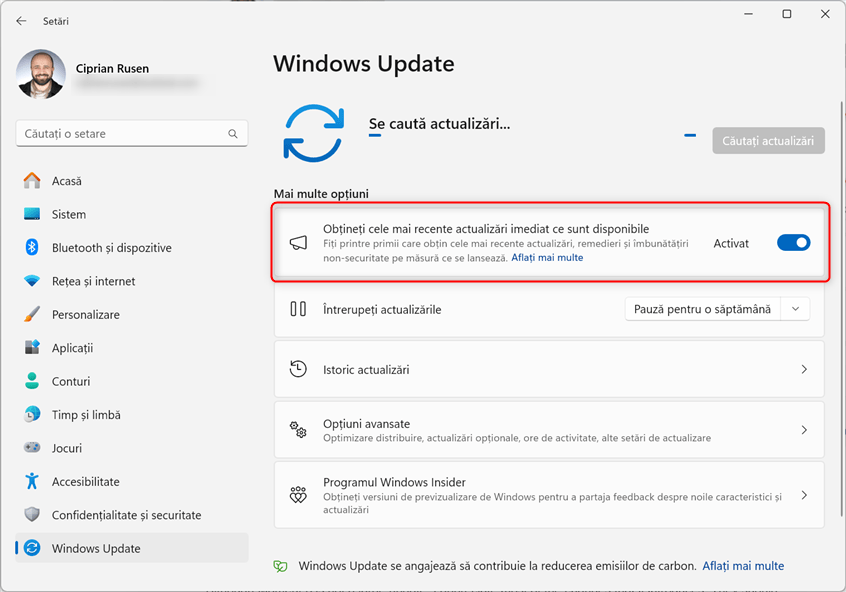 ObÈ›ine cÃ¢t mai repede actualizarea de Windows 11 Moment 5