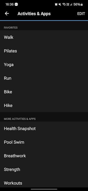 O parte din activitÄÈile care pot fi monitorizate cu Garmin Forerunner 165 Music