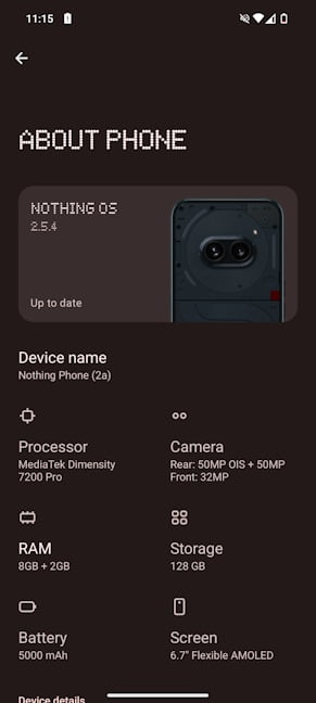 Hardware-ul din Nothing Phone (2a)