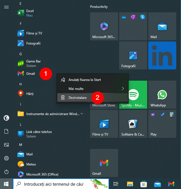 Cum dezinstalezi aplicaÈ›ia Gmail din Windows 10