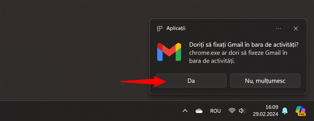 FixeazÄƒ aplicaÈ›ia Gmail Ã®n bara de activitÄƒÈ›i