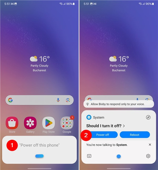 FoloseÈte Bixby pentru a închide un telefon Samsung Galaxy