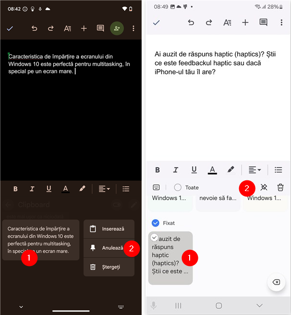 Cum dezlipeÈti un element din clipboardul de pe Android