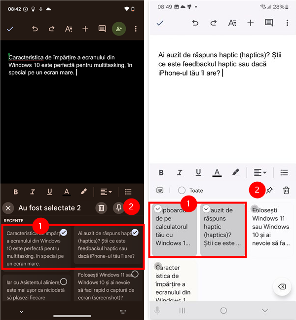 Cum fixezi mai multe elemente în clipboard