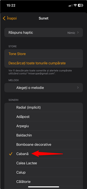 Cum schimbi soneria alarmei pe un iPhone