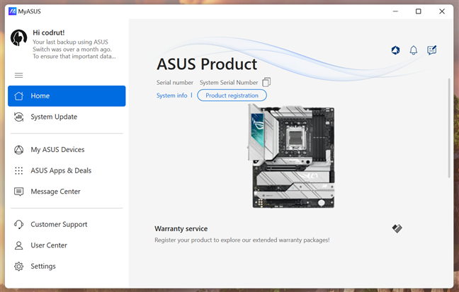 AplicaÈia My ASUS pentru Windows